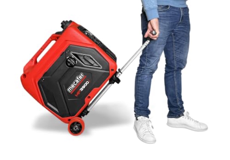 Mecafer MF3900i pulled on its wheels by the telescopic handle